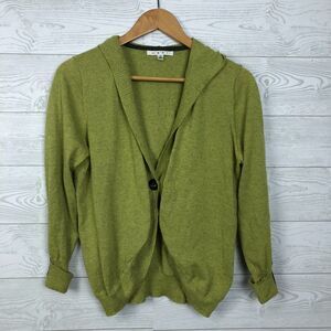 CAbi Women's Large One Button Hooded Cardigan Sweater 3/4 Sleeve Style #282